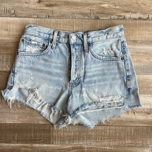 AGOLDE Parker Vintage Cut Off Denim Shorts in Swap Meet Size 24 - Picture 1 of 5